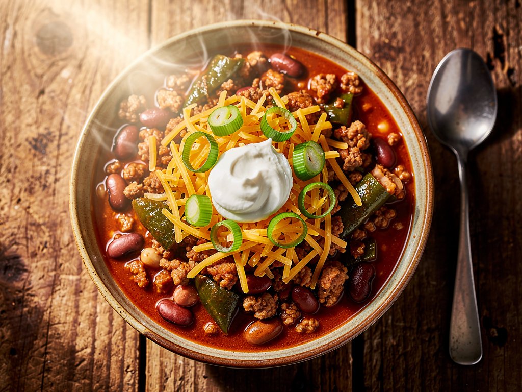 Smoky Pork and Poblano Chili with Kidney Beans