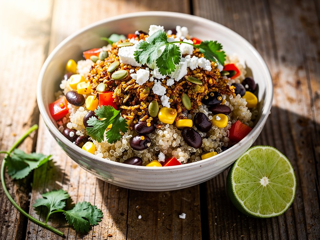 Southwest Cumin Quinoa Bowl with Black Beans and Pepitas