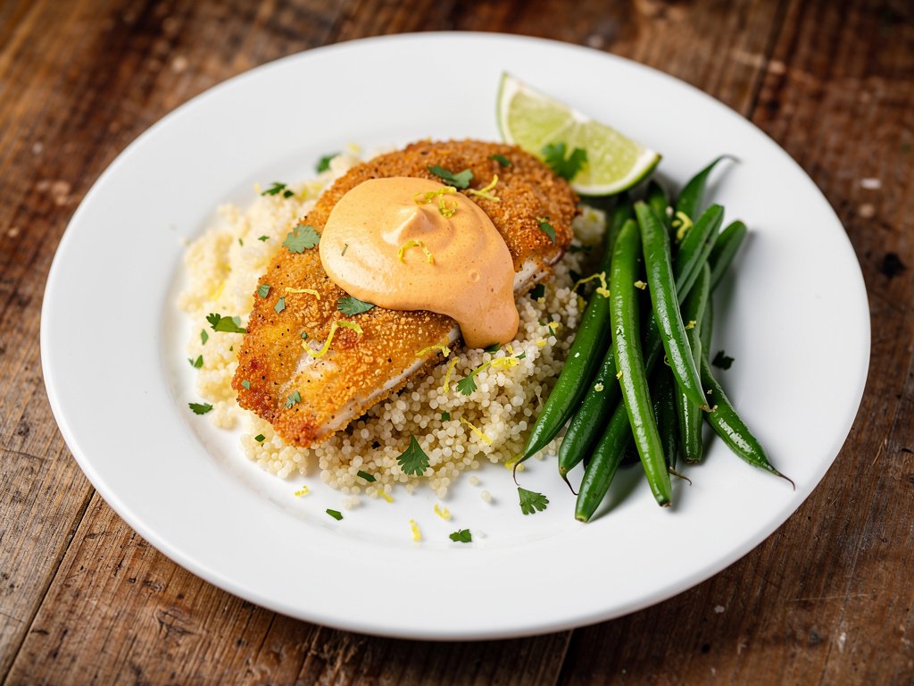 Southwest Tilapia with Cilantro Lime Couscous and Green Beans