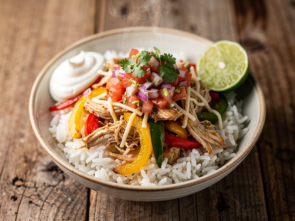 Spiced Pulled Chicken Rice Bowls with Fresh Tomato Salsa