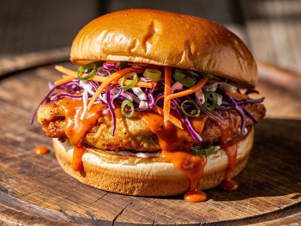 Spicy Buffalo Ranch Chicken Sandwiches with Creamy Cabbage Slaw