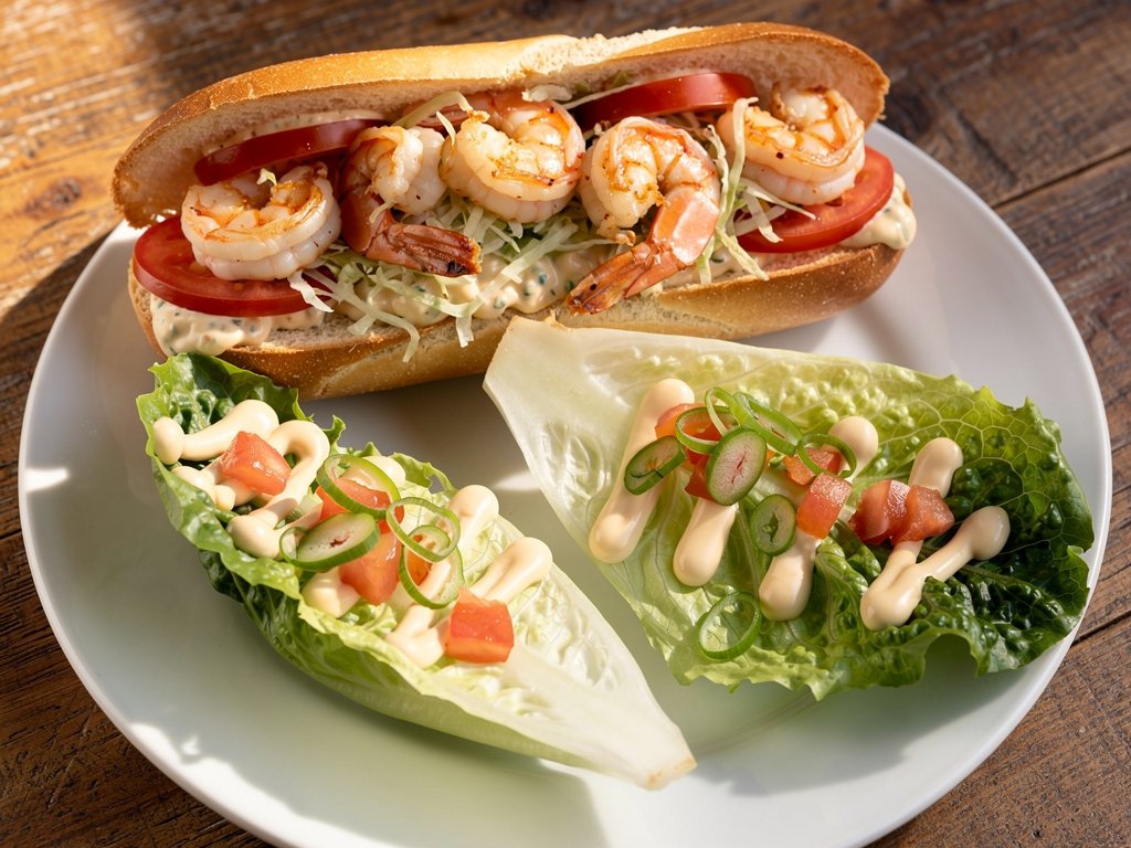 Spicy Creole Shrimp Po' Boys with Remoulade and Wedge Salad