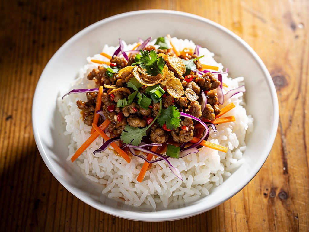 Sweet Chili Pork and Cabbage Stir-Fry with Crispy Onions