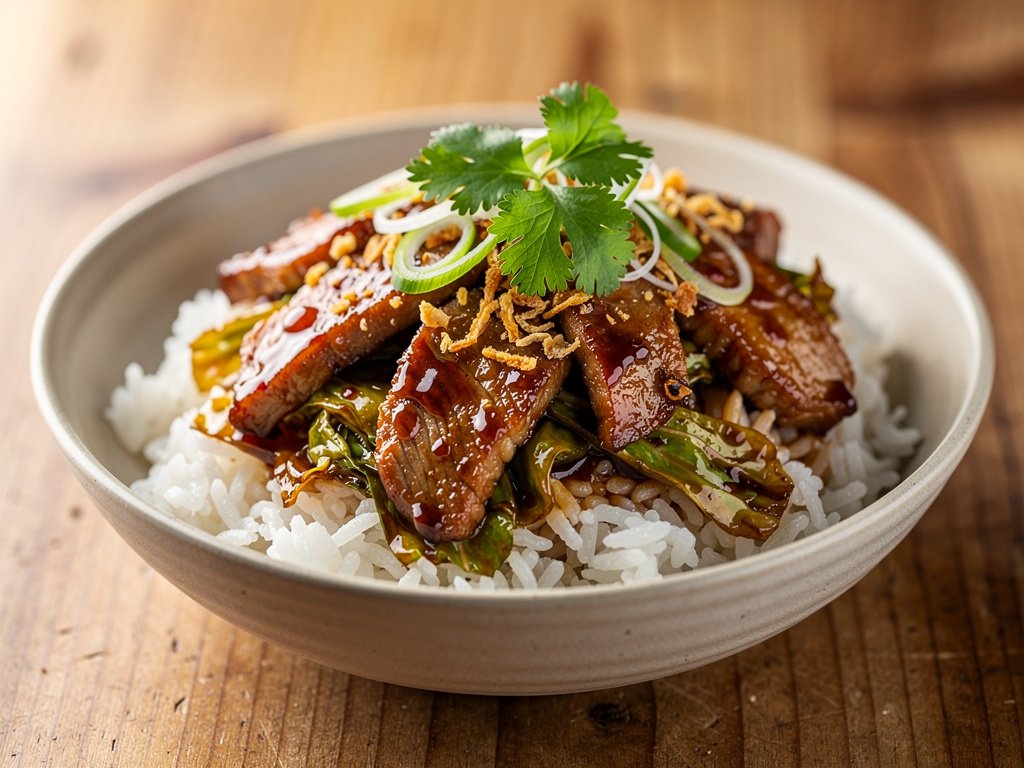 Sweet Chili Pork and Cabbage Stir-Fry with Jasmine Rice