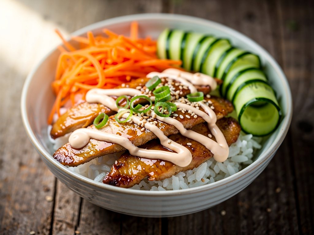 Sweet and Spicy Chicken Bulgogi Bowls with Quick-Pickled Cucumber