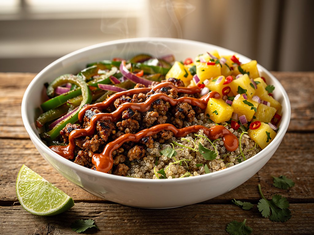 Tex-Mex Turkey Bowls with Pineapple Salsa and Cilantro Lime Quinoa