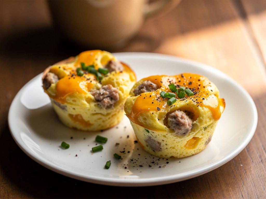 Easy Turkey Sausage and Cheddar Egg Bites Recipe