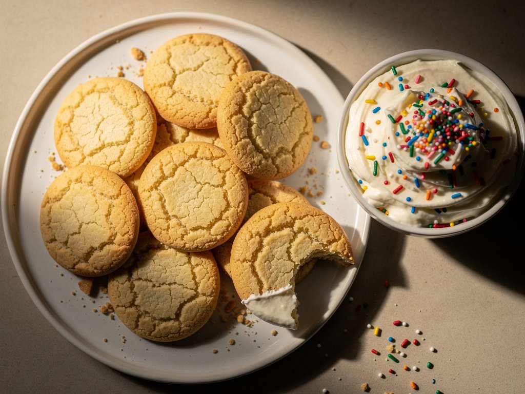Vanilla Sugar Cookies with Rainbow Sprinkle Frosting