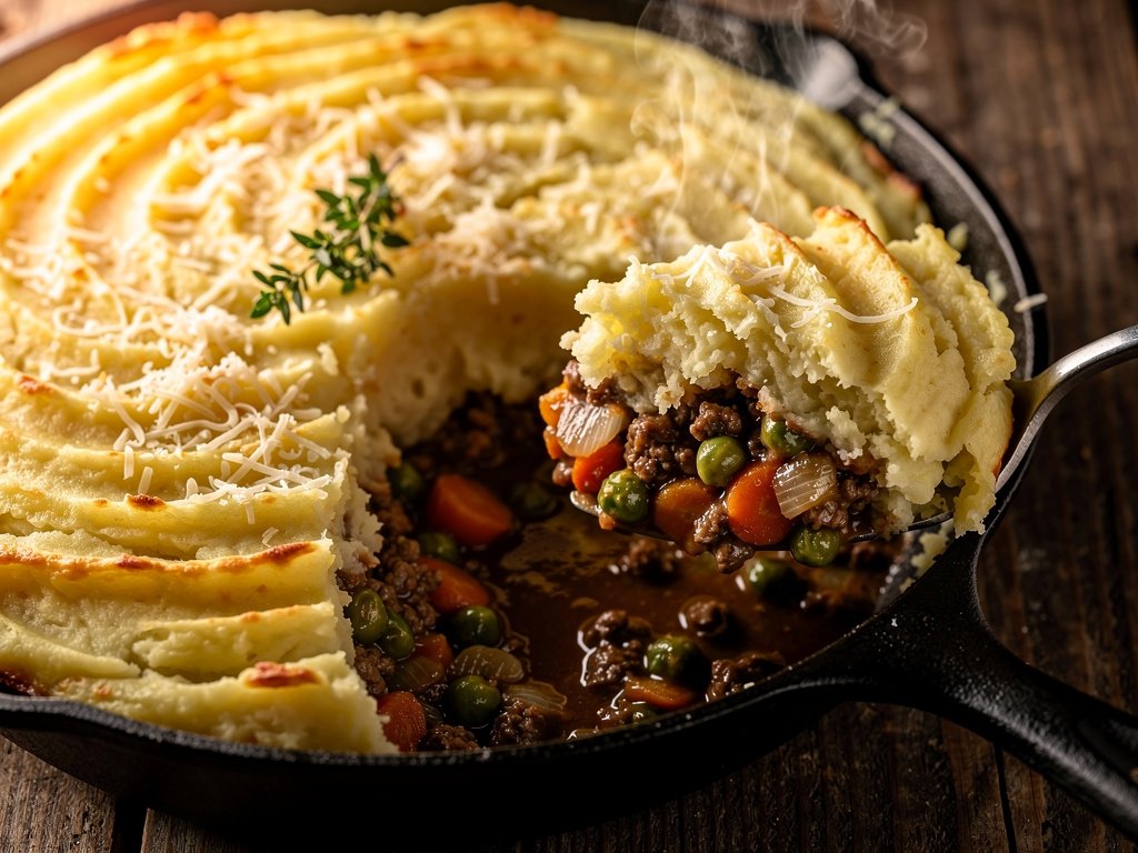 White Cheddar & Thyme Shepherd's Pie with Rich Beef Filling