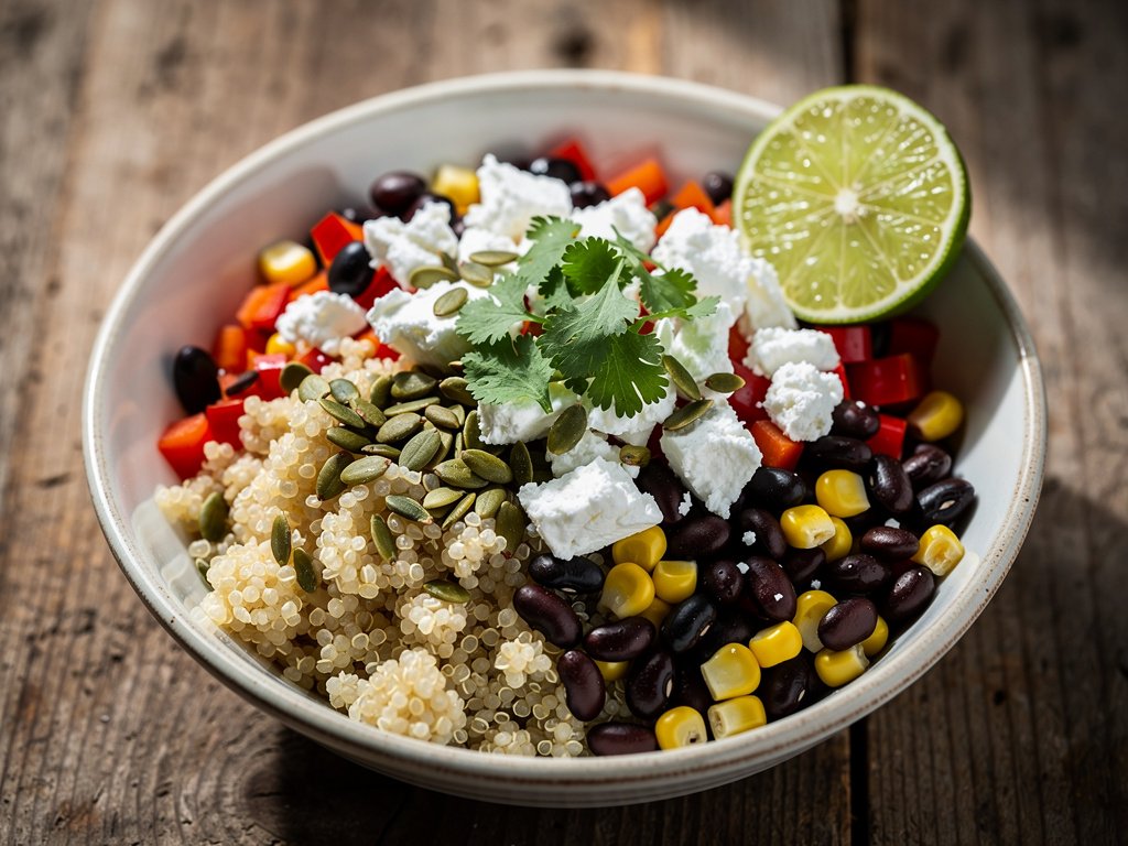 Zesty Southwestern Quinoa Bowl with Black Beans and Feta