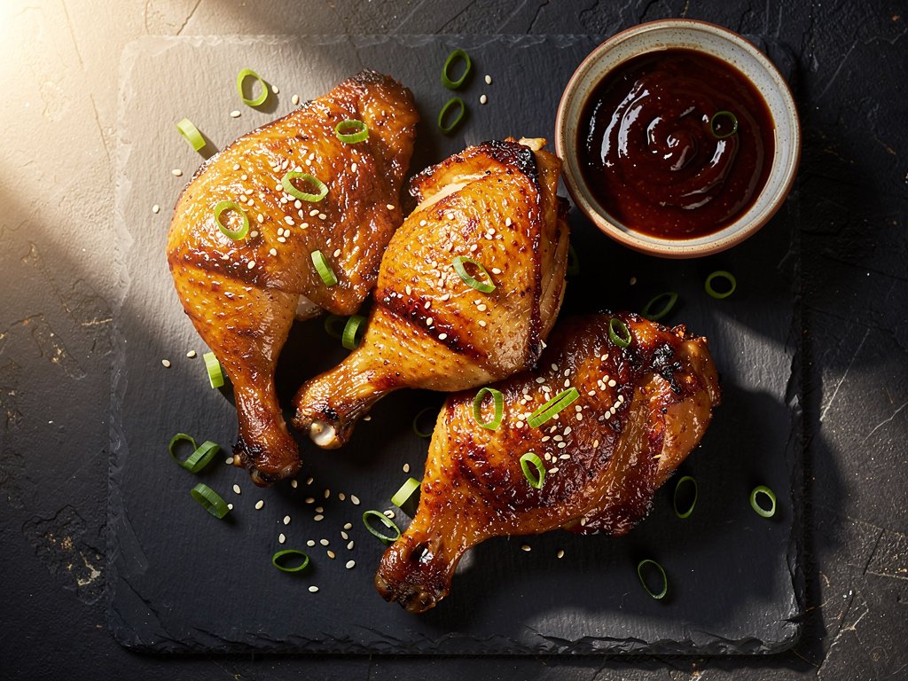 Sticky Bulgogi-Glazed Chicken Thighs with BBQ Seasoning