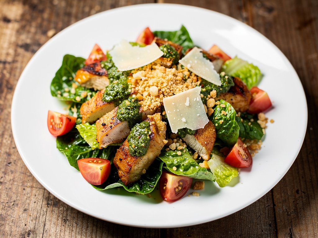 Chimichurri Chicken Caesar Salad with Toasted Panko