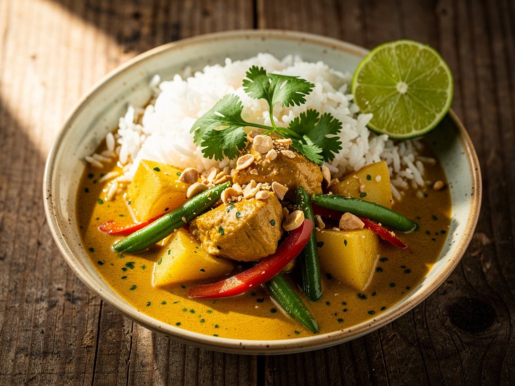 Coconut Lemongrass Chicken Curry with Potatoes and Green Beans