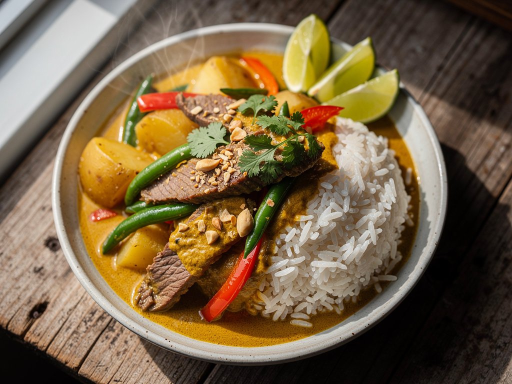 Coconut Lemongrass Steak Curry with Potatoes and Green Beans