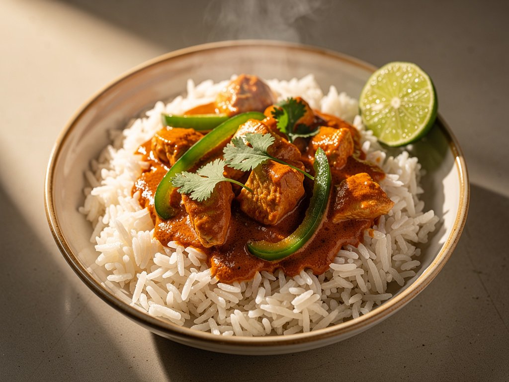 Creamy Red Curry Chicken with Coconut Lime Rice