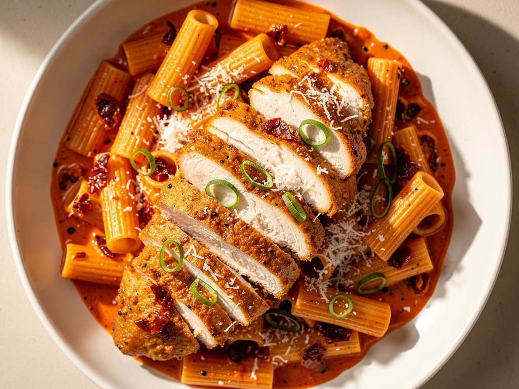 Creamy Sun-Dried Tomato Chicken Pasta with Parmesan