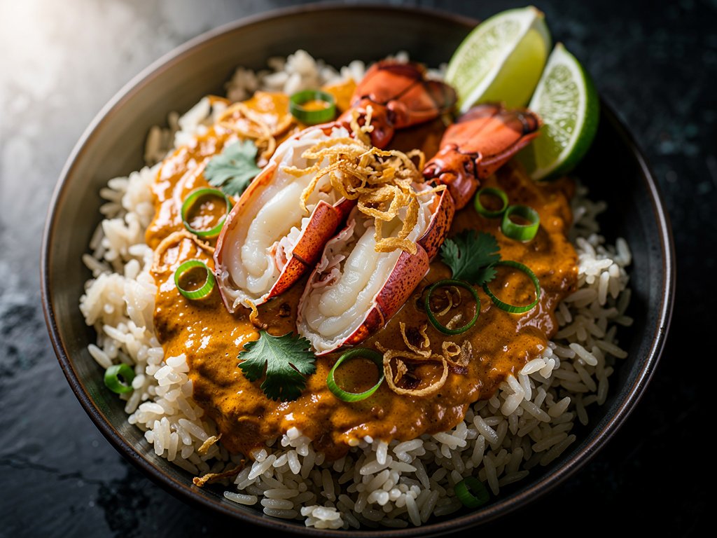 Creamy Thai Coconut Lobster Curry with Jasmine Rice