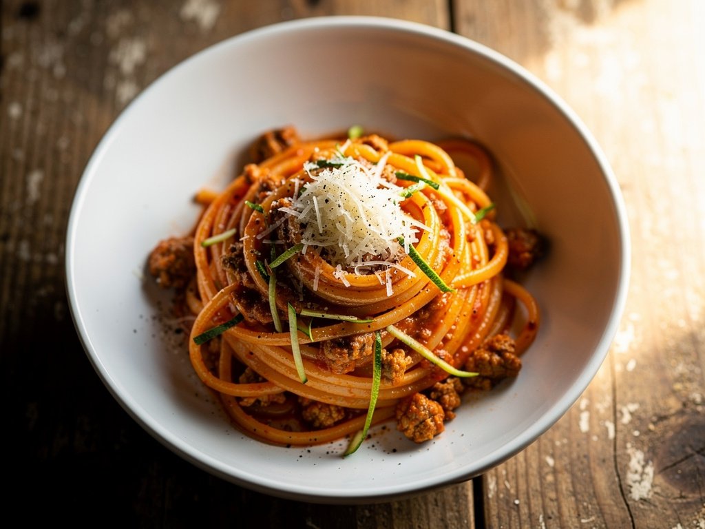 Creamy Turkey Ragu with Gluten-Free Linguine and Zucchini
