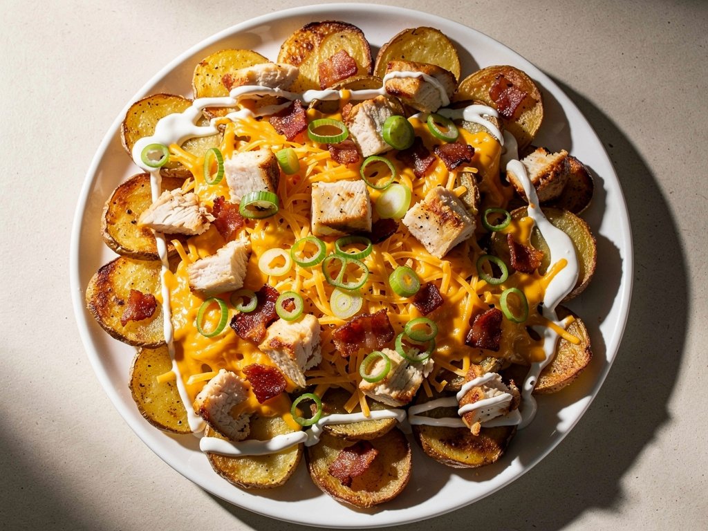 Crispy Potato Rounds with Chicken, Bacon, and Ranch