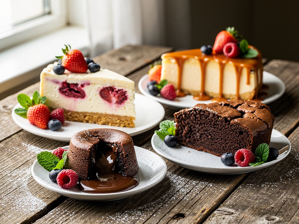 Decadent Chocolate Dessert Collection: Cheesecakes, Lava Cake & Loaf Cake Recipes