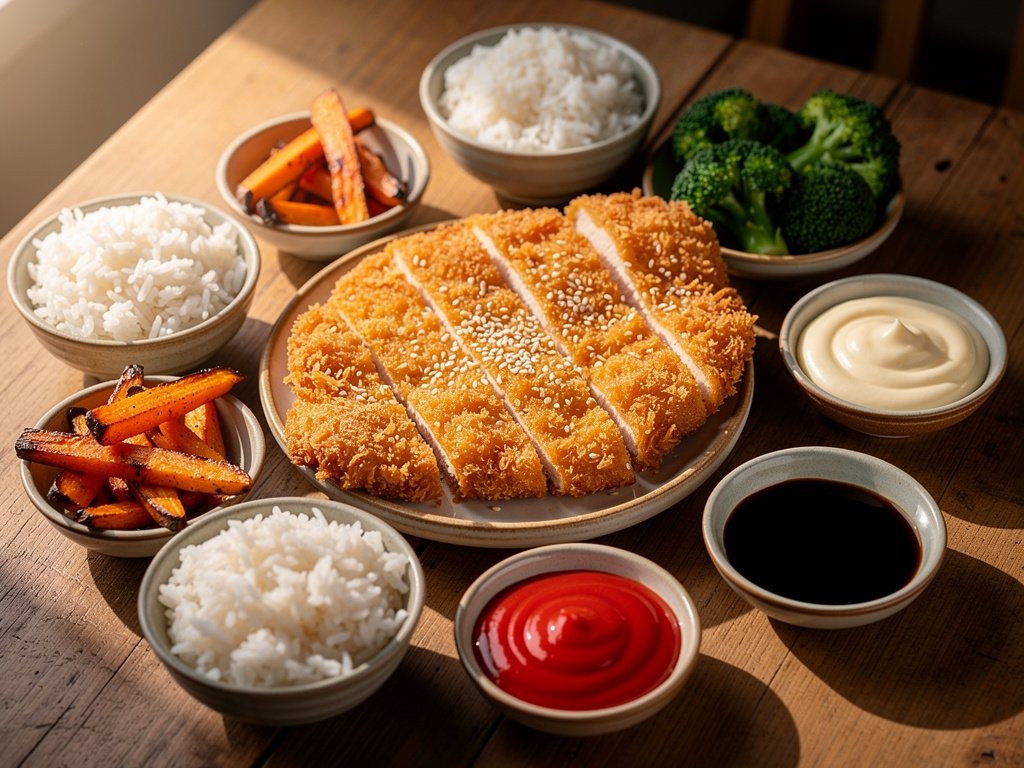 DIY Chicken Katsu Bar with Roasted Carrots and Broccoli