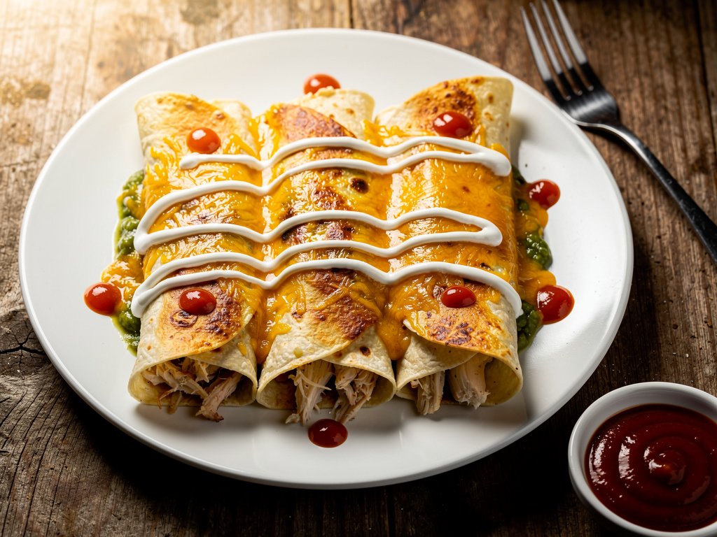 Easy Cheesy Chicken Enchiladas with Green Salsa