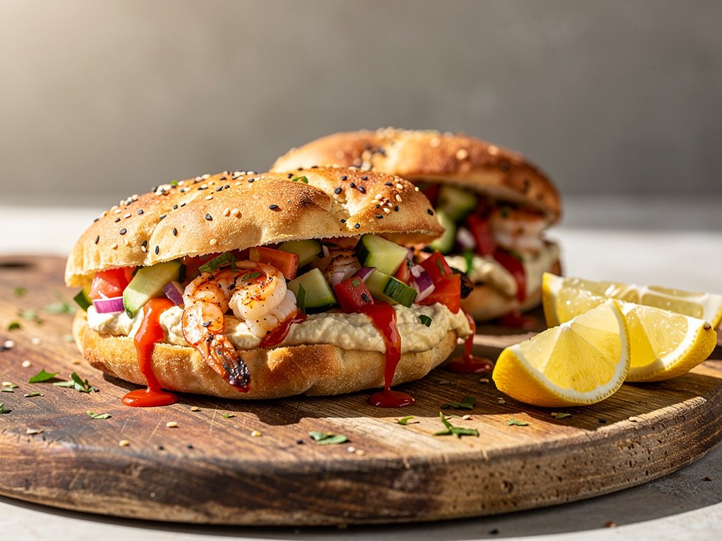 Crispy Everything Bagel Pitas with Za'atar Beef and Yogurt Hummus