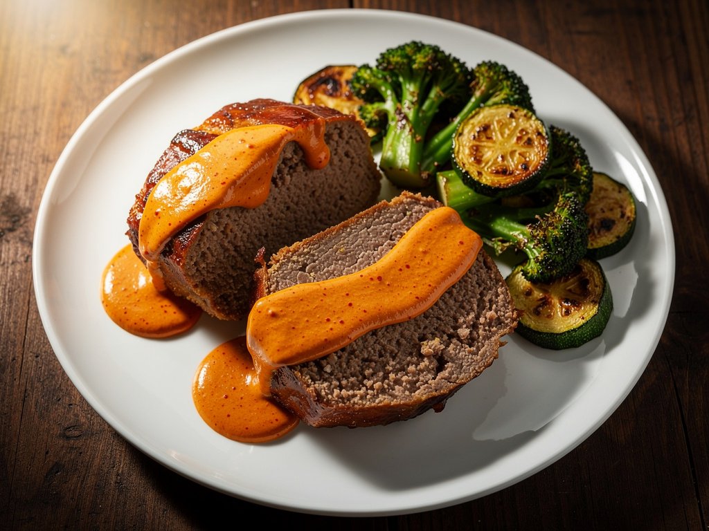 Firecracker Beef Meatloaves with Soy-Ginger Glaze and Roasted Vegetables