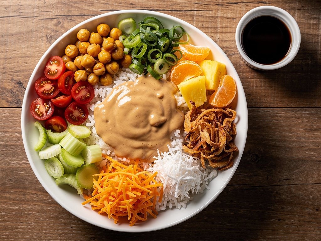 Hawaiian Haystack Bowl with Turkey and Crispy Chickpeas