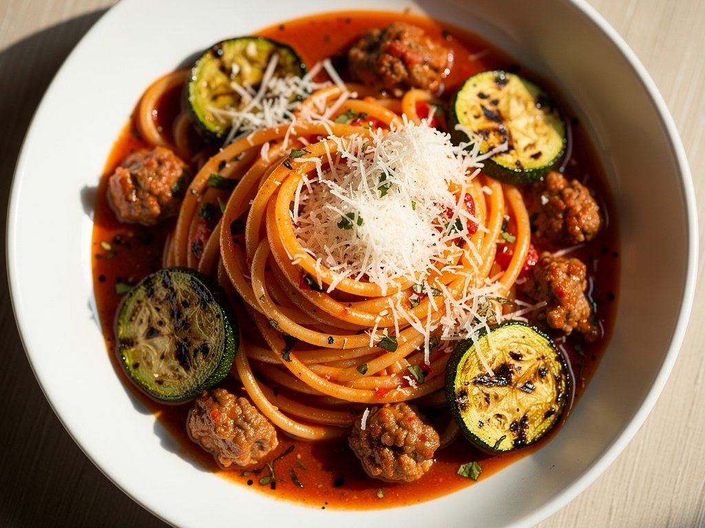 Hearty Italian Sausage and Zucchini Pasta with Parmesan