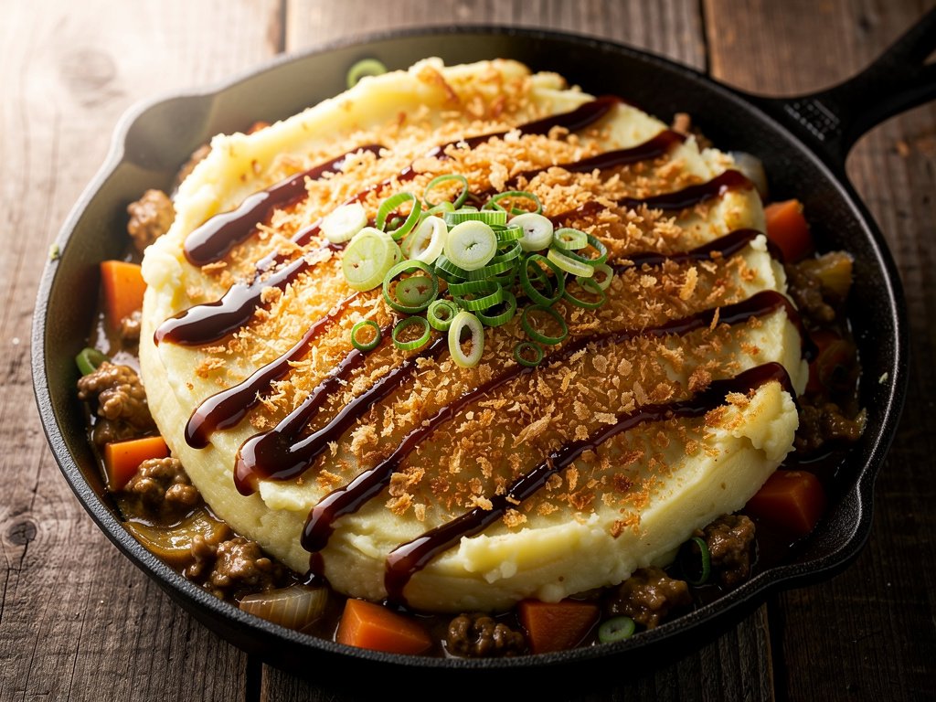Japanese Curry Shepherd's Pie with Turkey and Crispy Panko