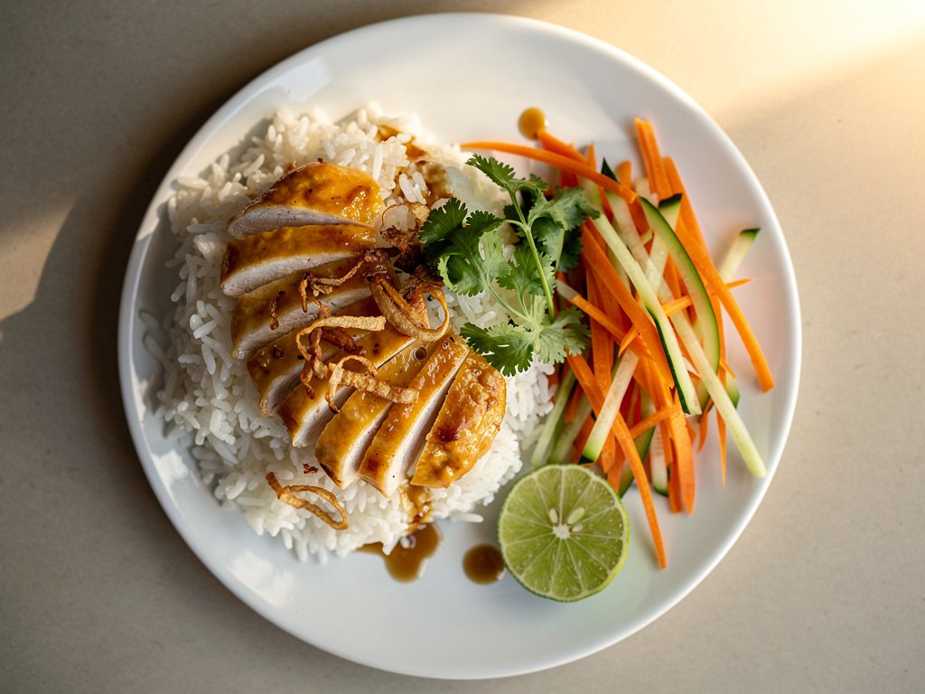Lemongrass Ponzu Chicken with Jasmine Rice and Pickled Salad
