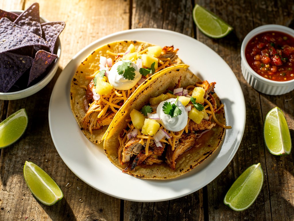 Pineapple-Glazed Southwest Chicken Tacos with Pico de Gallo