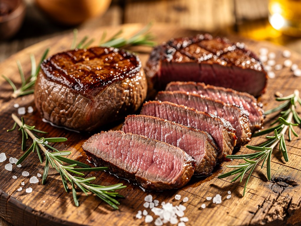 Premium Grass-Fed Beef Selection: Filet Mignon, Ground Beef, Bavette & Ranch Steaks