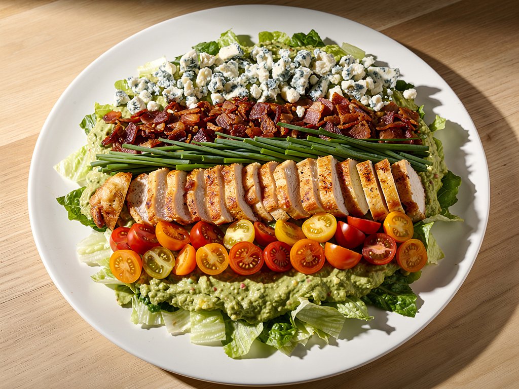 Ranch Chicken Cobb Salad with Bacon, Blue Cheese & Guacamole Dressing