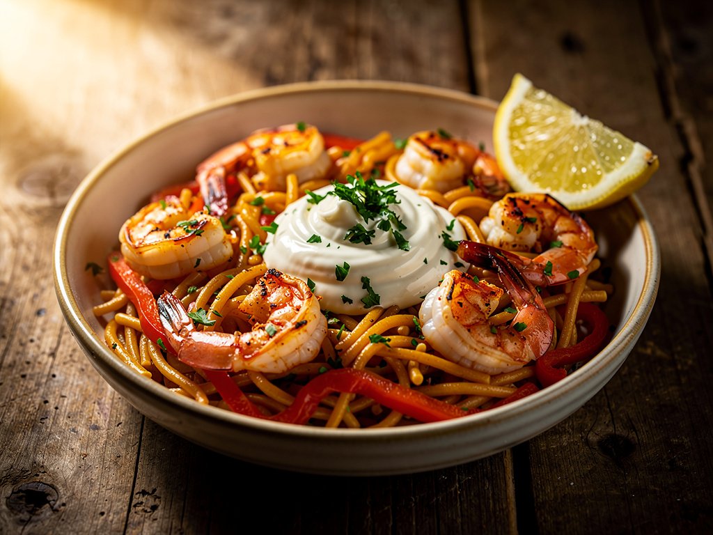 Smoky Paprika Shrimp and Linguine Fideuà