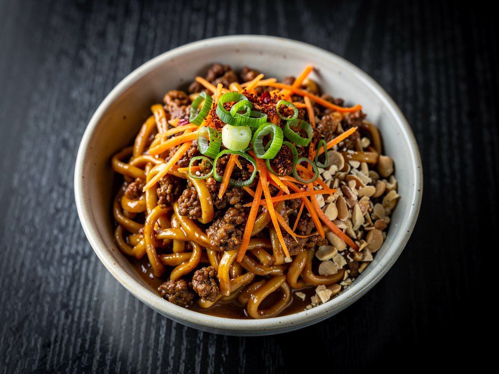 Spicy Peanut Beef Noodle Stir-Fry with Ramen and Vegetables