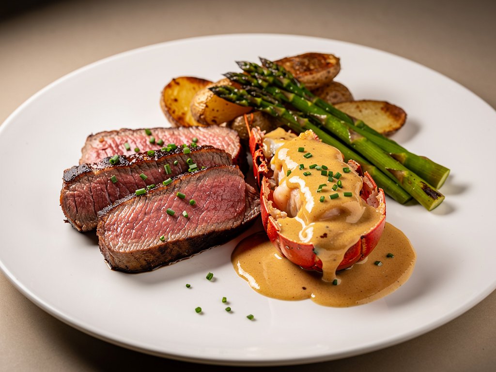 Surf and Turf with Shallot-Sherry Butter Sauce