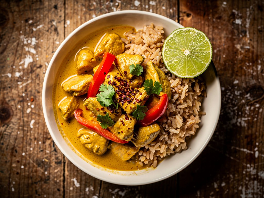 30-Minute Thai Coconut Curry Chicken with Cilantro Lime Rice