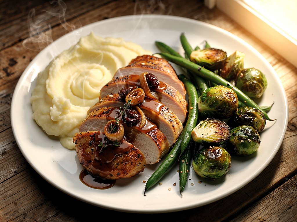 Thyme-Seared Chicken with Sweet Date and Shallot Sauce