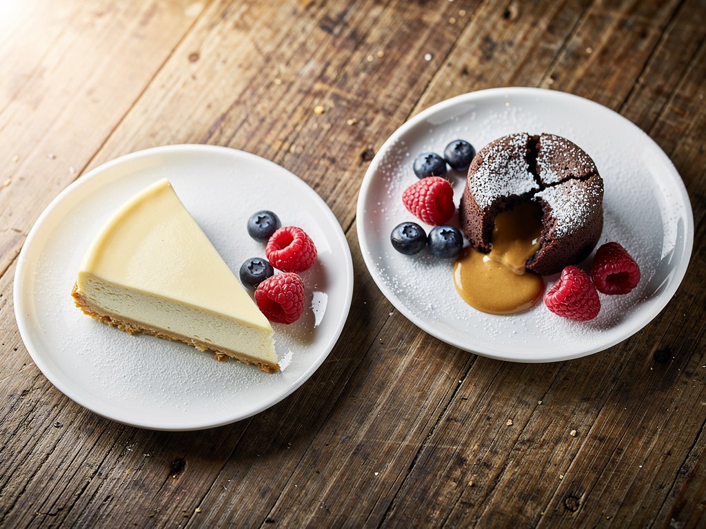 Vanilla Cheesecake and Peanut Butter Lava Cake Duo: Easy No-Bake Dessert
